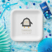 Assiettes En Carton Pingouin d'hiver Simple 1er anniversaire (Fête)