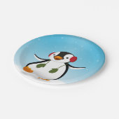 Assiettes En Carton Pingouin drôle mignon d'hiver (Angle)
