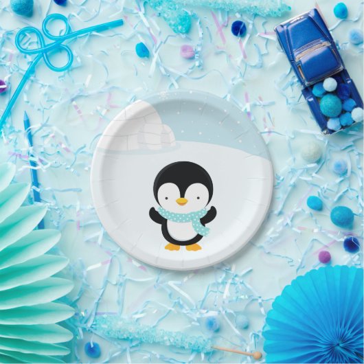 Assiettes En Carton Pingouin mignon (Fête)