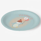 Assiettes En Carton Pingouin mignon avec ballons (Angle)