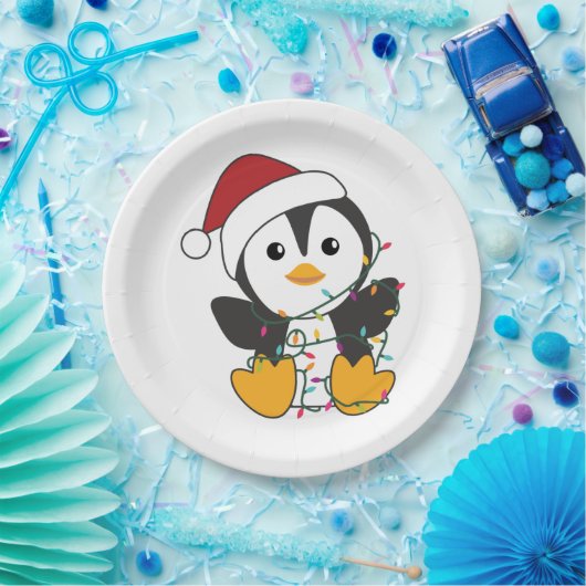 Assiettes En Carton Pingouin Noël Neige Hiver Animaux Penguins Adu (Fête)