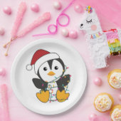 Assiettes En Carton Pingouin Noël Neige Hiver Animaux Penguins Adu (Fête)