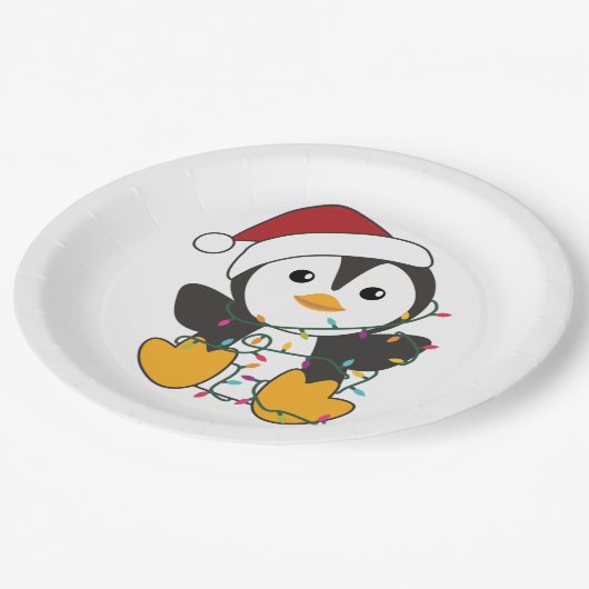 Assiettes En Carton Pingouin Noël Neige Hiver Animaux Penguins Adu (Angle)