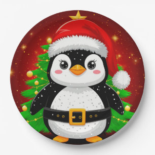 Assiettes En Carton 🎄 Pingouin Père Noël Arbre de Noël Vacances Amusa