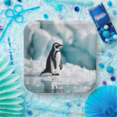 Assiettes En Carton Pingouin Sur Iceberg (Fête)