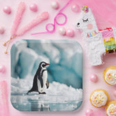 Assiettes En Carton Pingouin Sur Iceberg (Fête)
