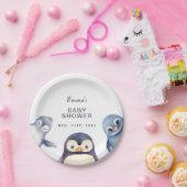 Assiettes En Carton Pingouin Winter Wonderland en matière de plaque de (Fête)