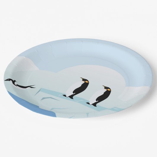 Assiettes En Carton Pingouins (Angle)