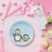 Assiettes En Carton Pingouins à neige (Fête)