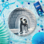 Assiettes En Carton Pingouins Dansant Lente Par Igloo (Fête)