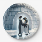 Assiettes En Carton Pingouins Dansant Lente Par Igloo (Devant)