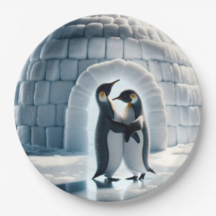 Assiettes En Carton Pingouins Dansant Lente Par Igloo