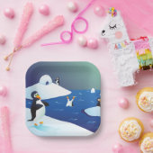 Assiettes En Carton Pingouins Et Glace (Fête)