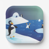 Assiettes En Carton Pingouins Et Glace (Recto)
