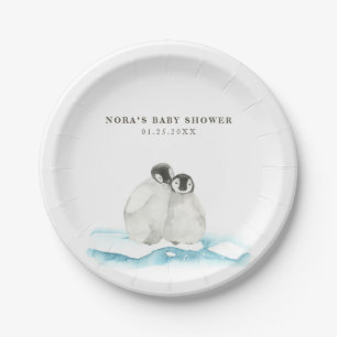 Assiettes En Carton Pingouins mignons Hiver Arctique
