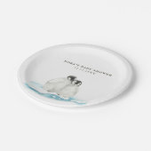 Assiettes En Carton Pingouins mignons Hiver Arctique (Angle)