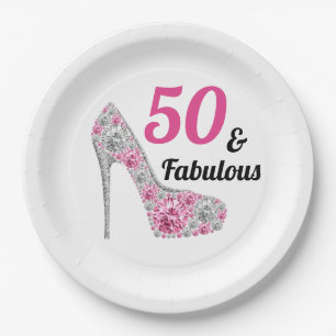 Assiettes En Carton Pink 50 et fabuleuse fête d'anniversaire