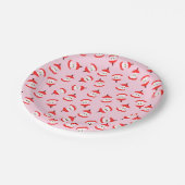 Assiettes En Carton Pink Apple Core Paper Plates (Angle)