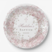 Assiettes En Carton pink baby's breath Baptism (Devant)