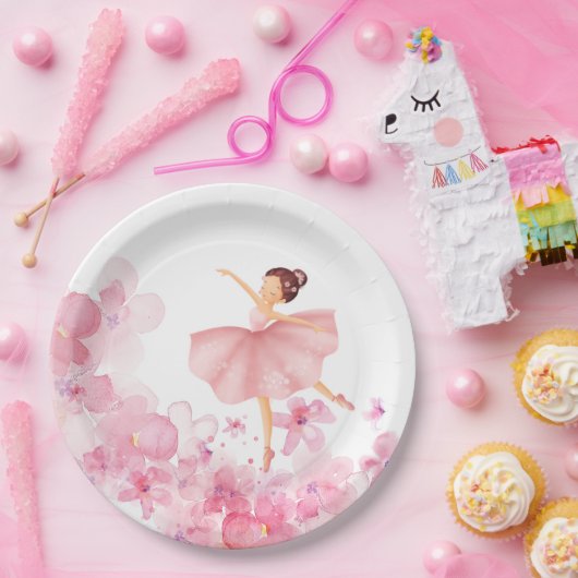 Assiettes En Carton Pink Ballerina Matching  (Fête)