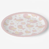 Assiettes En Carton Pink Birds Nesting Party (Angle)