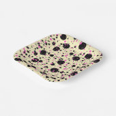 Assiettes En Carton Pink & Black Polka Dot Glam Pattern (Angulaire)