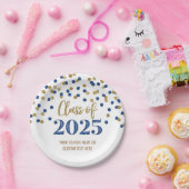 Assiettes En Carton Pink Blue Confetti Graduation 2025 (Fête)