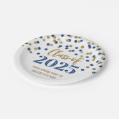 Assiettes En Carton Pink Blue Confetti Graduation 2025 (Angle)