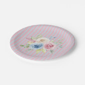 Assiettes En Carton Pink Blue Floral coquette (Angle)