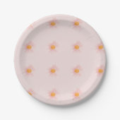 Assiettes En Carton Pink Blush Boho Daisy Birthday Party (Devant)