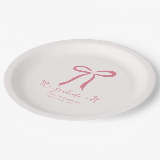 Assiettes En Carton Pink Bow (Angle)