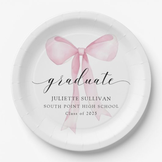 Assiettes En Carton Pink Bow (Devant)