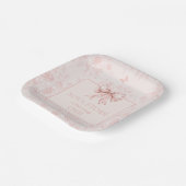 Assiettes En Carton Pink Bow fête d'anniversaire Whimsy Toile personna (Angulaire)