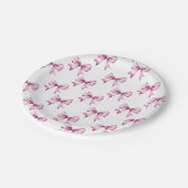 Assiettes En Carton Pink Bow Ribbon Baby Shower (Angle)