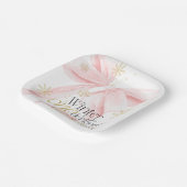 Assiettes En Carton Pink Bow Winter Onederland 1st Birthday (Angulaire)