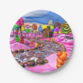 Assiettes En Carton Pink Candyland - (Devant)