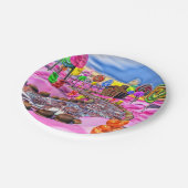 Assiettes En Carton Pink Candyland - (Angle)