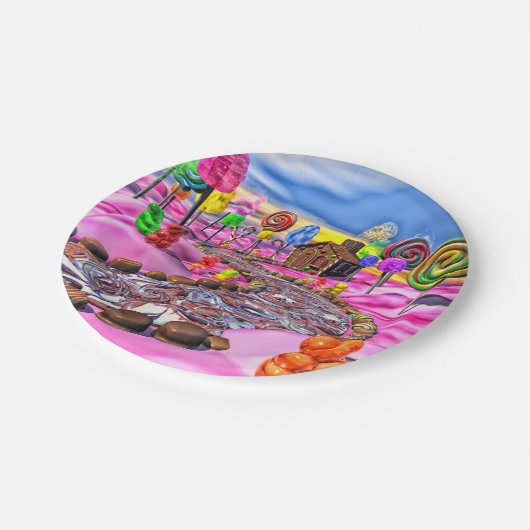 Assiettes En Carton Pink Candyland - (Angle)