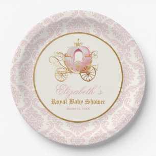 Assiettes En Carton Pink Carrie Princess Fairytale Baby shower
