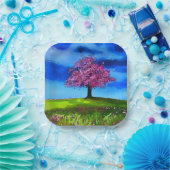 Assiettes En Carton Pink Cherry Tree (Fête)