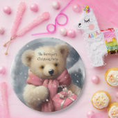 Assiettes En Carton Pink Christmas Bear (Fête)