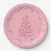Assiettes En Carton Pink Christmas Tree Paper Plate-forme (Devant)