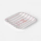 Assiettes En Carton Pink Coquette Bow Birthday  (Angulaire)