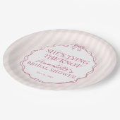 Assiettes En Carton Pink Coquette Bow Pastel Fête des mariées Brunch (Angle)