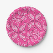 Assiettes En Carton Pink Country Paisley motif (Devant)