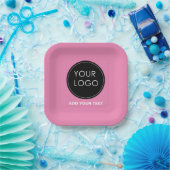 Assiettes En Carton Pink Custom Logo Entreprise Activité (Fête)