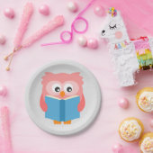 Assiettes En Carton Pink cute reading (Fête)