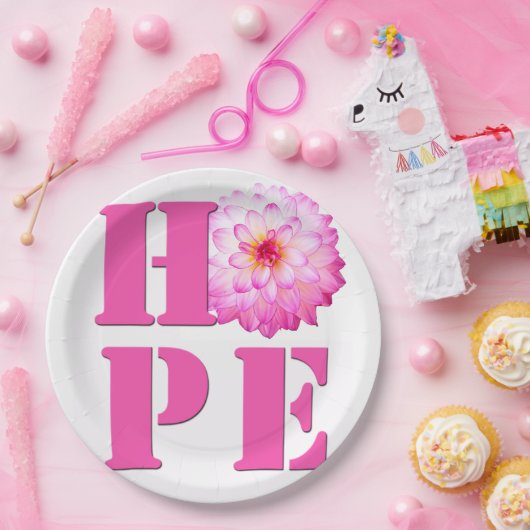 Assiettes En Carton Pink Dahlia Flower Photo HOAP Plaque papier (Fête)