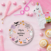 Assiettes En Carton Pink Éffrayant One Cute Ghost Halloween 1er Annive (Fête)