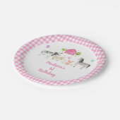 Assiettes En Carton Pink Farm Barnyard Anniversaire (Angle)
